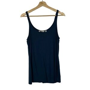 Athleta Revive Navy Blue Strappy Ribbed Athletic Tank Top M